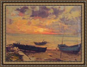 Port, Framed Paintings - Sea port by Unknown Artist