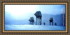 Under The Stars Framed Paintings - star Wars Empire Strikes Back by Unknown Artist