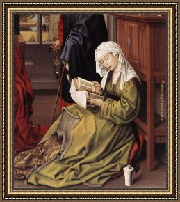 Interior Model Reading Framed Paintings - The Magdalen Reading By Weyden Rogierc by Unknown Artist