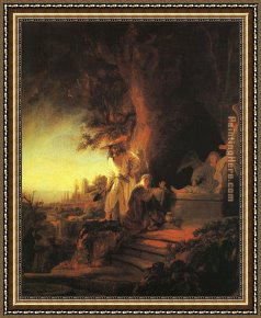 St Augustine Washing The Feet of Christ Framed Paintings - The Risen Christ Appearing to Mary Magdalen Rembrant by Unknown Artist