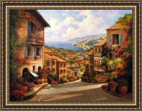 Town Square Framed Paintings - Town II by Paul Guy Gantner by Unknown Artist