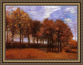 Landscape Framed Paintings - Autumn Landscape by Vincent van Gogh