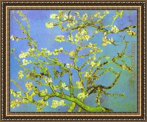 Pear Tree Framed Paintings - Branches of Almond tree in Bloom by Vincent van Gogh
