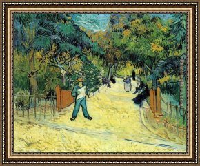 Arles Framed Paintings - Entrance to the Public Garden in Arles by Vincent van Gogh