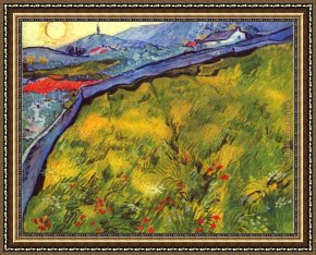 Promise of Spring Framed Paintings - Field of Spring Wheat at Sunrise by Vincent van Gogh