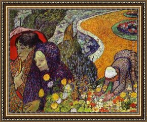 Arles Framed Paintings - Ladies of Arles by Vincent van Gogh