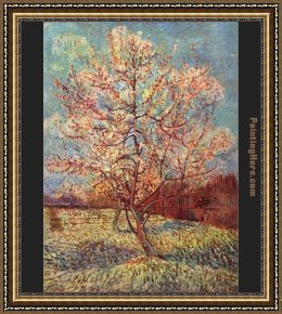 Pear Tree Framed Paintings - Peach Tree in Bloom by Vincent van Gogh