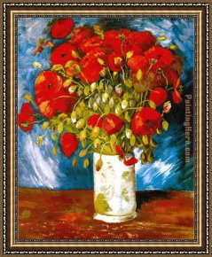 1886 Framed Paintings - Poppies 1886 by Vincent van Gogh