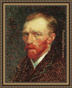 Portrait Framed Paintings - Self-Portrait by Vincent van Gogh