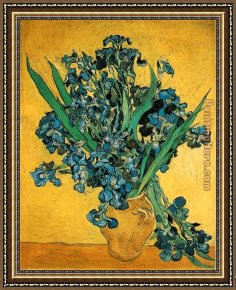 Life Framed Paintings - Still Life with Iris by Vincent van Gogh