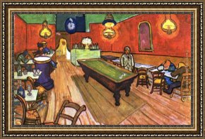 The Night Cafe Framed Paintings - The Night Cafe in the Place Lamartine in Arles by Vincent van Gogh
