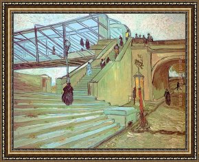 Waterlilies And Japanese Bridge Framed Paintings - The Trinquetaille Bridge by Vincent van Gogh