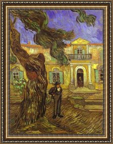 Pear Tree Framed Paintings - Tree and Man by Vincent van Gogh