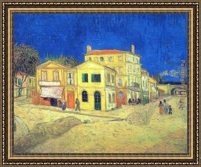 Arles Framed Paintings - Vincent's House in Arles The Yellow House by Vincent van Gogh