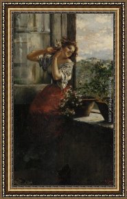 Intimate Thoughts Framed Paintings - Distant Thoughts by Vincenzo Irolli