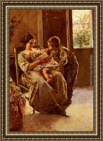 The Kiss (le Baiser _ Il Baccio) Framed Paintings - The Kiss by Vincenzo Irolli