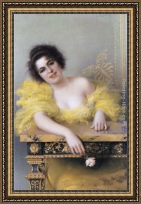Portrait of a Young Benedictine Framed Paintings - Portrait of a Young Woman by Vittorio Matteo Corcos