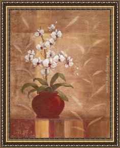 Orchid Framed Paintings - Orchid Obsession I by Vivian Flasch