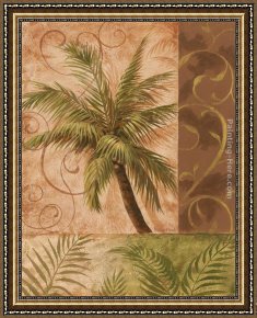 Tropical Framed Paintings - Tropical Breezes I by Vivian Flasch