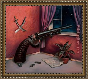 Under The Stars Framed Paintings - Star Target by Vladimir Kush
