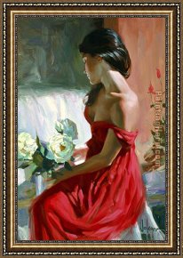 Two Roses on a Tablecloth Framed Paintings - from a rose by Vladimir Volegov