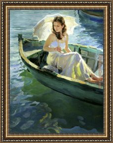 Lake Como Framed Paintings - On the Lake by Vladimir Volegov