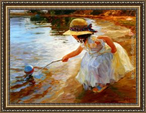 Deer Park Framed Paintings - Playing in the Park by Vladimir Volegov