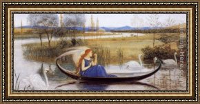 The Lotus Soul Framed Paintings - My Soul is an Enchanted Boat... by Walter Crane