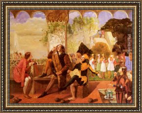 Acts Framed Paintings - Twelfth Night, Act II, Scene IV by Walter Howell Deverell