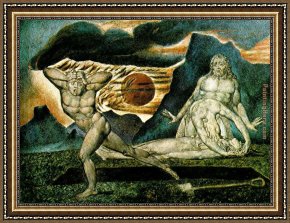 Adams Framed Paintings - the Body of Abel Found by Adam and Eve by William Blake