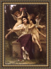 Promise of Spring Framed Paintings - A Dream of Spring by William Bouguereau