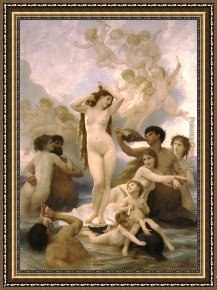 William Bouguereau Framed Paintings - Birth of Venus by William Bouguereau
