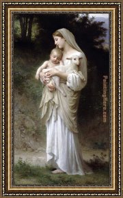 William Bouguereau Framed Paintings - Innocence by William Bouguereau