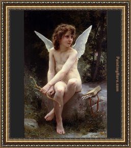 In Love Framed Paintings - Love on the Look Out by William Bouguereau