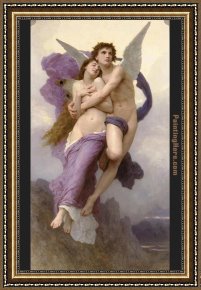 Cupid And Psyche As Children Framed Paintings - The Abduction of Psyche by William Bouguereau