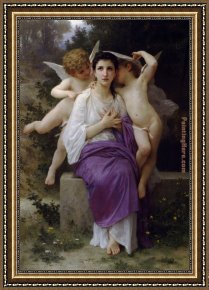 American Hearts II Framed Paintings - The Heart's Awakening by William Bouguereau