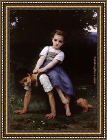 An Afternoon Ride Framed Paintings - The Horseback Ride by William Bouguereau
