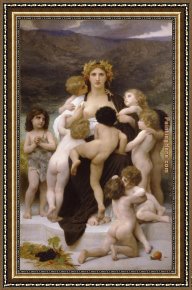 William Bouguereau Framed Paintings - The Motherland by William Bouguereau