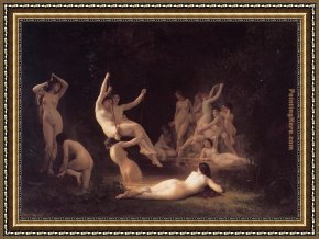 William Bouguereau Framed Paintings - The Nymphaeum by William Bouguereau