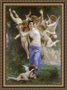 William Bouguereau Framed Paintings - The Wasp's Nest by William Bouguereau