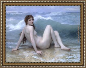 The Wave Framed Paintings - The Wave by William Bouguereau