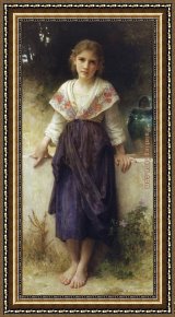 Moment,please Framed Paintings - Un moment de repos by William Bouguereau