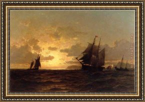 Return Framed Paintings - Return of the Whales by William Bradford