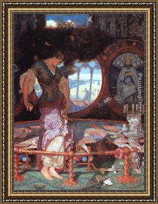 The Lady of Shalott Framed Paintings - The Lady of Shalott by William Holman Hunt