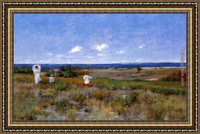 Beach Skyline Framed Paintings - Near the Beach, Shinnecock by William Merritt Chase