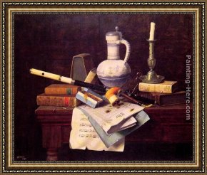 Peace Preserved Framed Paintings - Emblems of Peace by William Michael Harnett