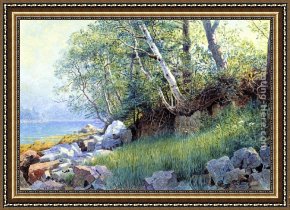 East Bergholt Rectory Framed Paintings - North East Harbor, Maine by William Stanley Haseltine