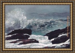 Welsh Coast Framed Paintings - Maine Coast by Winslow Homer
