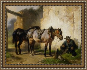 Moment,please Framed Paintings - A Moment of Rest by Wouter Verschuur