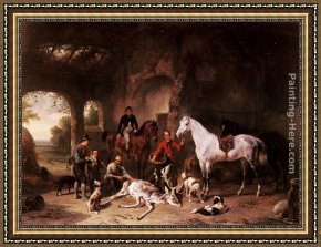 Return Framed Paintings - The Return from the Hunt by Wouter Verschuur